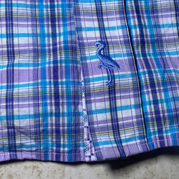 Tailorbyrd Mens Plaid Long-Sleeve Cotton Shirt M Purple & Blue - Picture 6 of 8